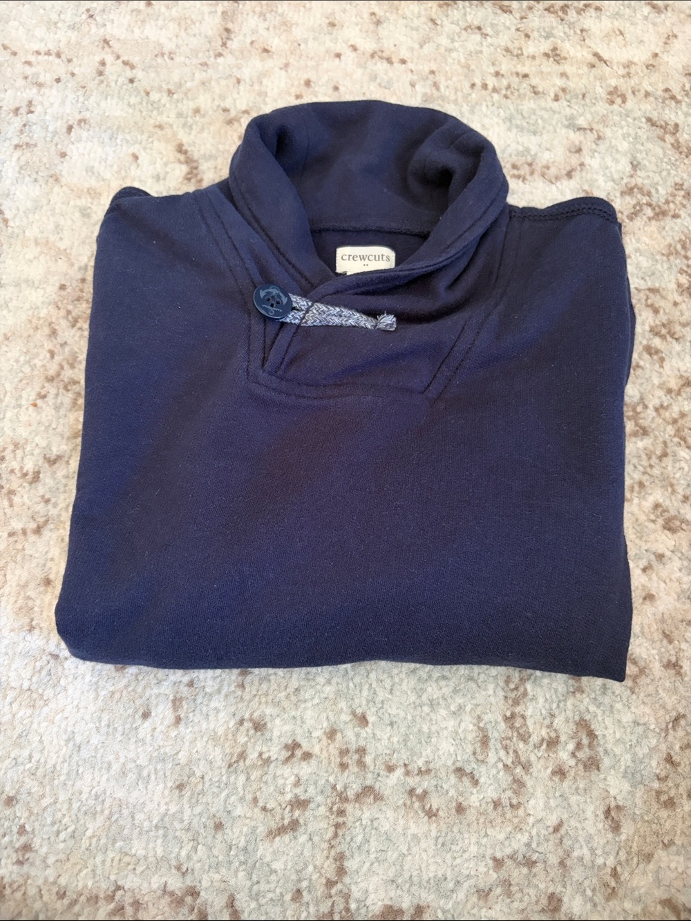 Crewcuts kid’s Navy Shawl-Neck Pullover with Toggle Detail